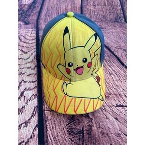 Pokemon Boys Grey Yellow Gotta Catch Em All Adjustable‎ Youth Baseball Cap Sz OS